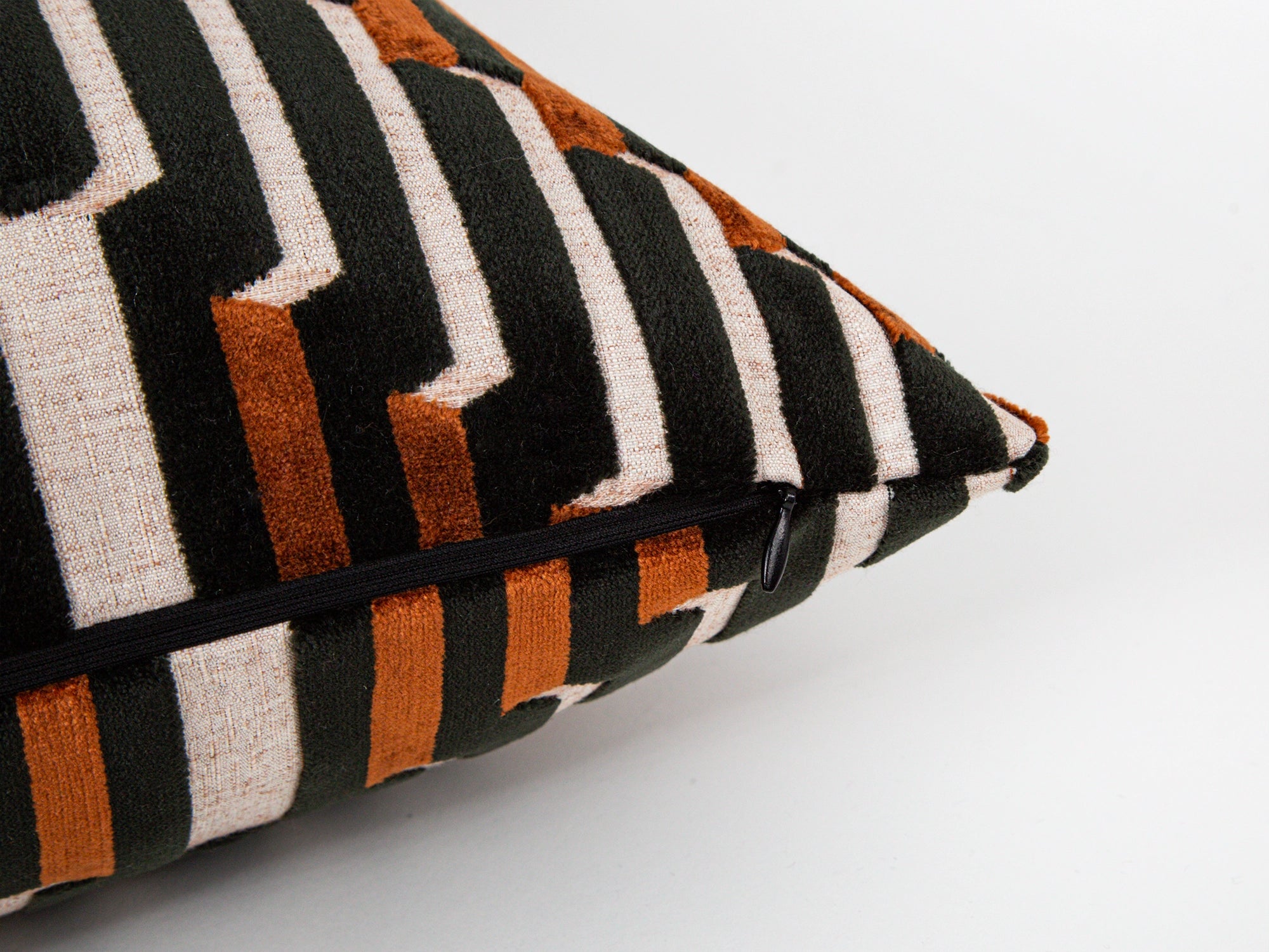 Terracotta Sculpted Chevron Velvet Pillow Cover