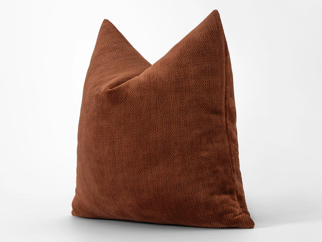 Dusty Terracotta Textured Pillow Cover
