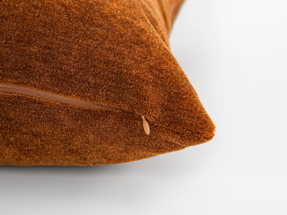 Terracotta Mohair Velvet Pillow Cover