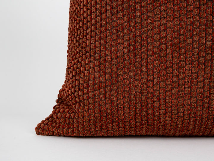 Rust Textured Dotted Pillow Cover