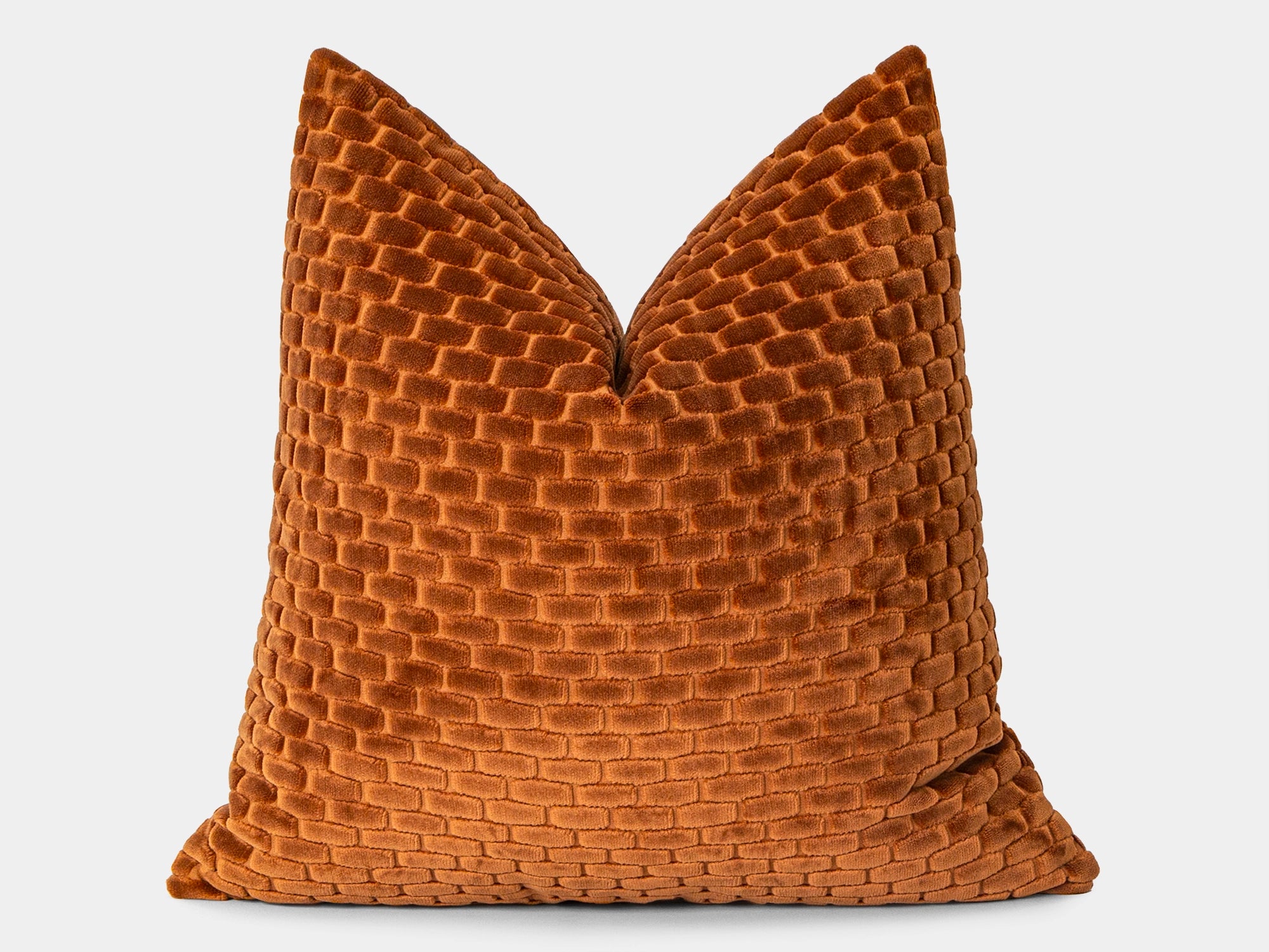 Rust Brick Textured Pillow Cover