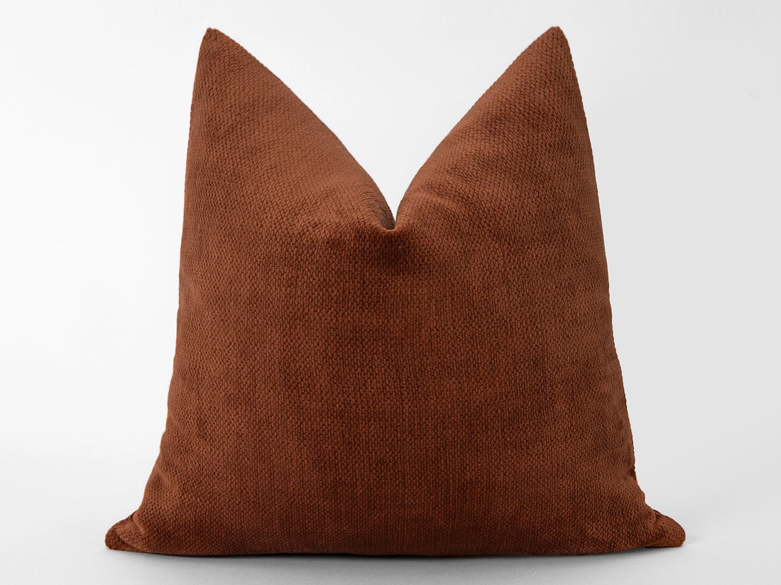 Dusty Terracotta Textured Pillow Cover