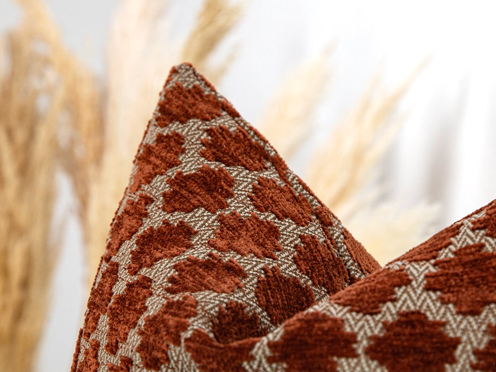 Spotted Textured Rust Pillow Cover