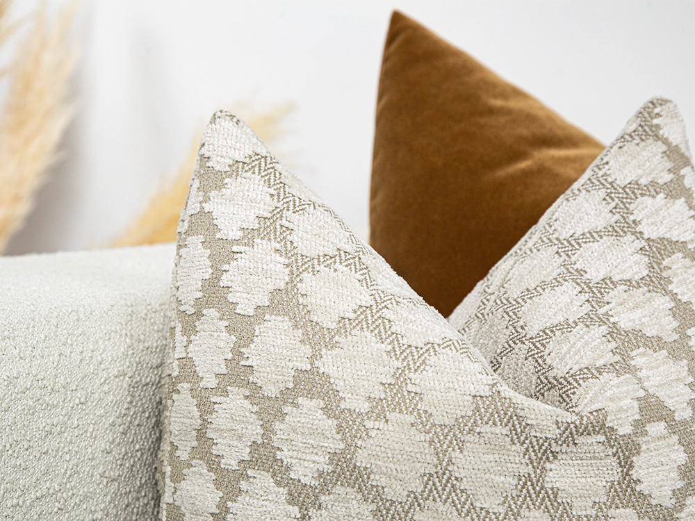 Ivory Spotted Textured Pillow Cover