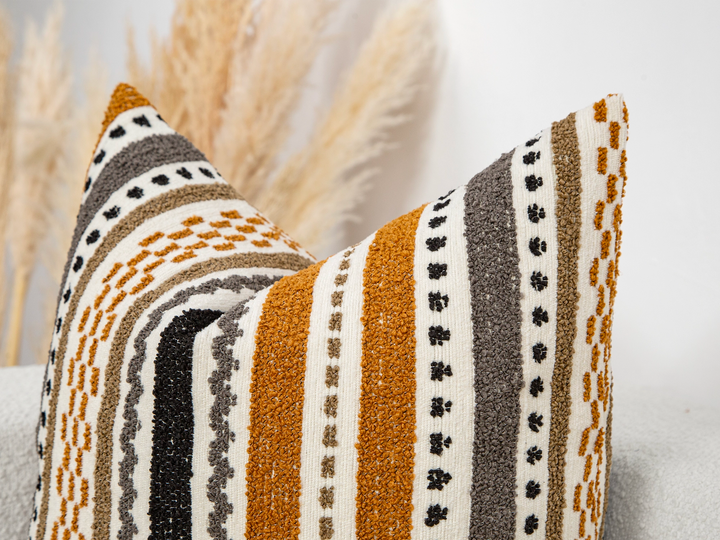 Colorful Textured Rustic Pillow Cover