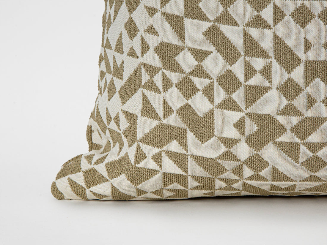 Taupe Beige Geometric Pillow Cover
