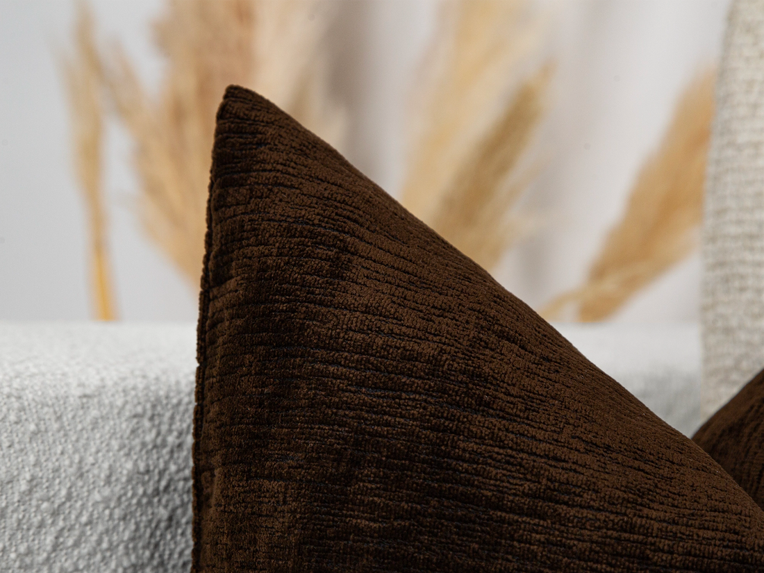 Textured Dark Brown Pillow Cover