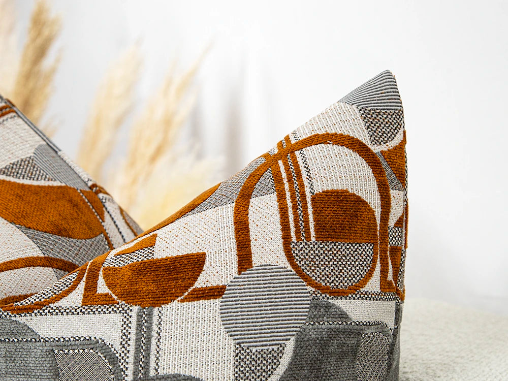 Colorful Textured Geometric Pillow Cover