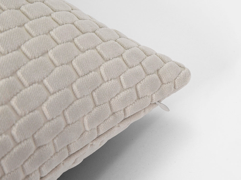 Neutral Textured Pillow Cover - Cut Velvet