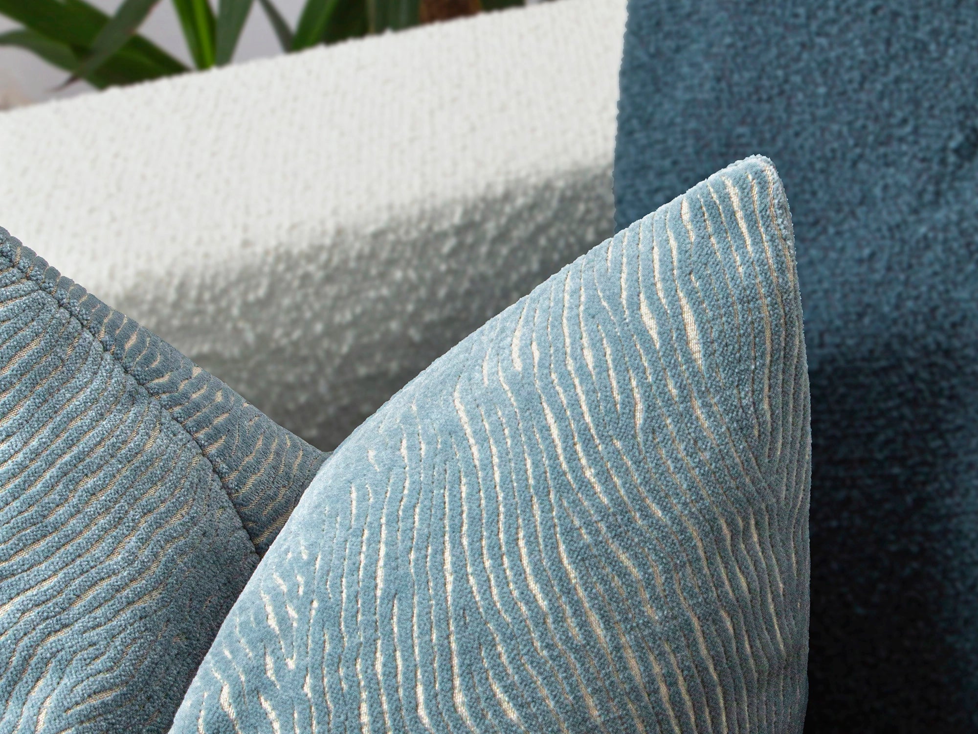 Aqua Blue Textured Pillow Cover