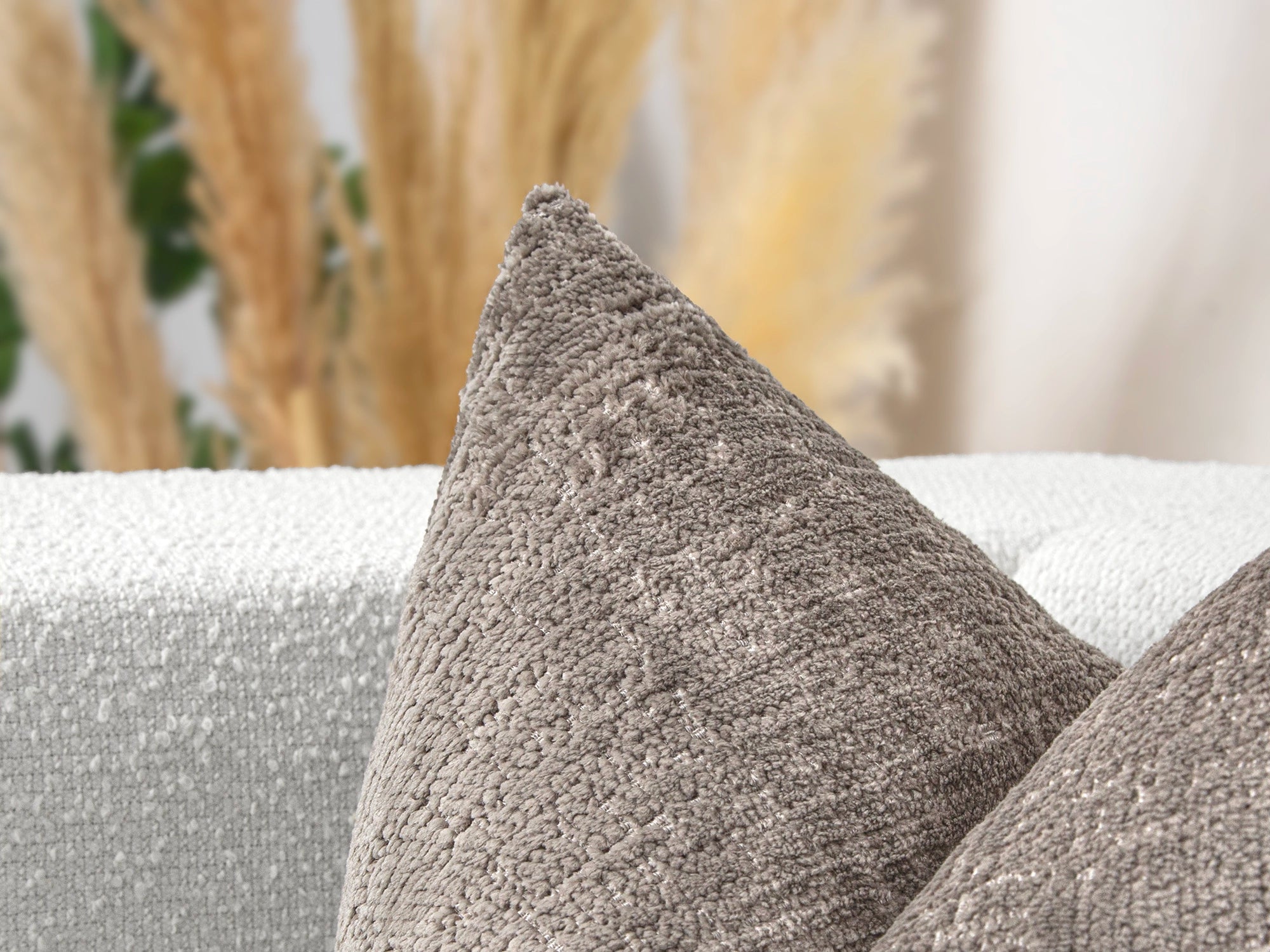 Mink Brown Textured Pillow Cover