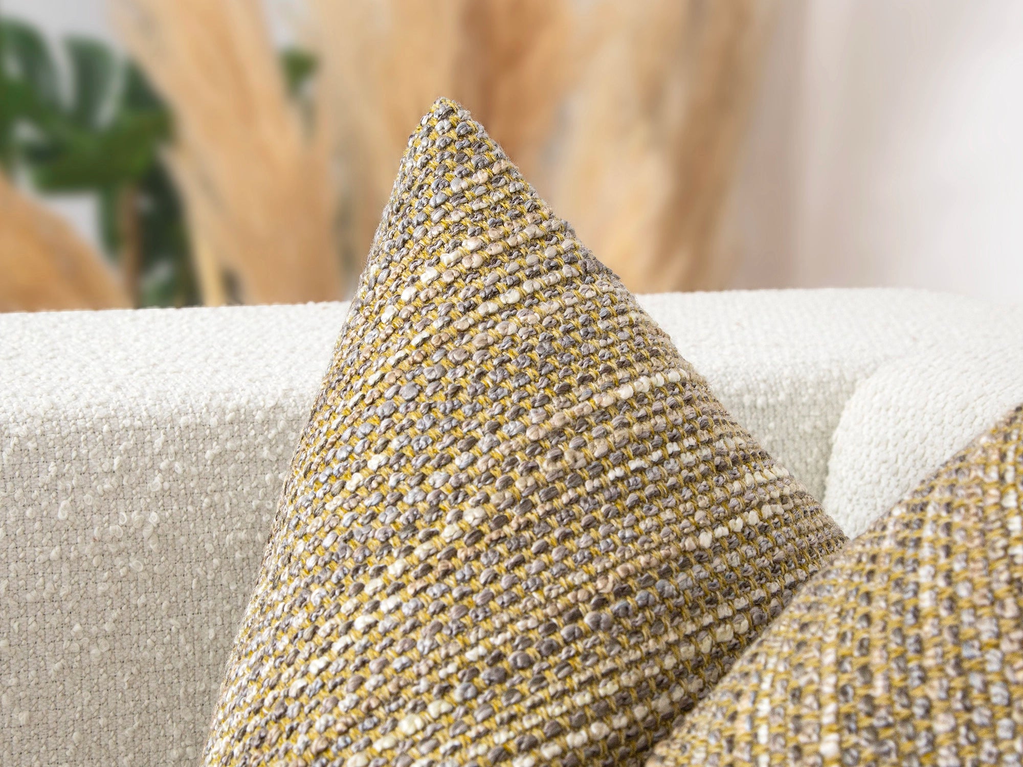 Mustard Boho Textured Pillow Cover