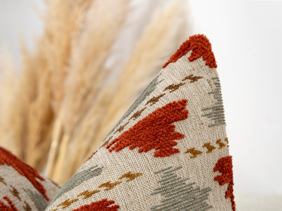 Rust Accent Throw Pillow Cover - Textured & Soft