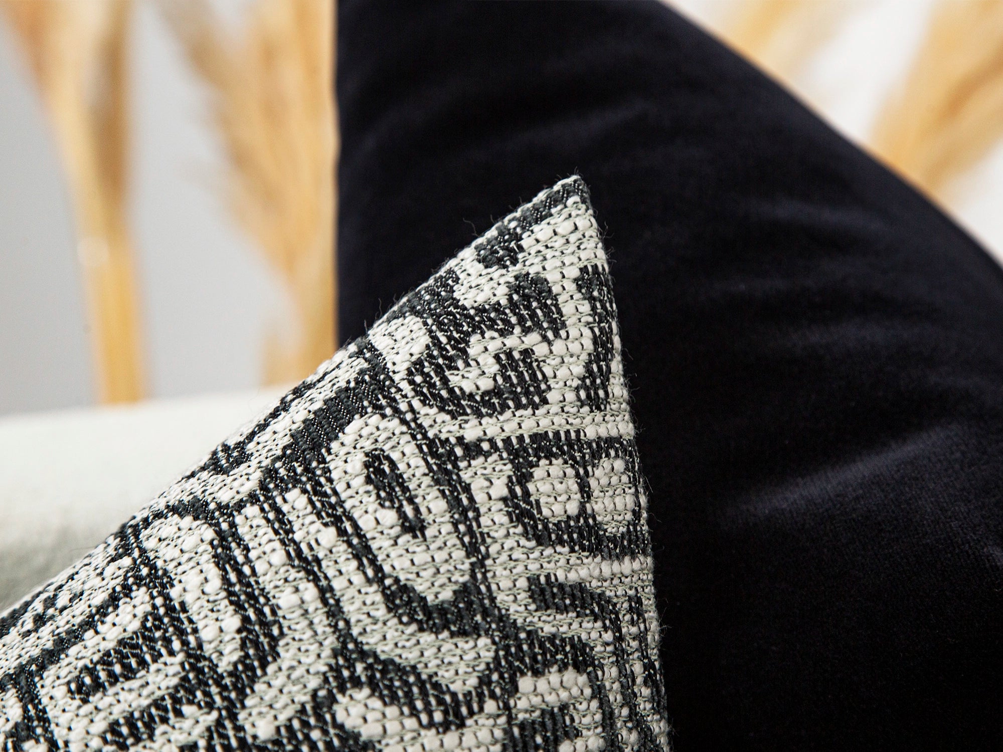 Black Tribal Geometric Pillow Cover