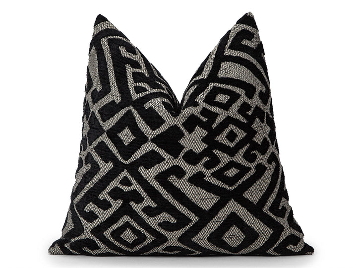 Black and Gray Textured Pillow Cover