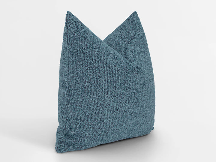 Teal Blue Boucle Pillow Cover
