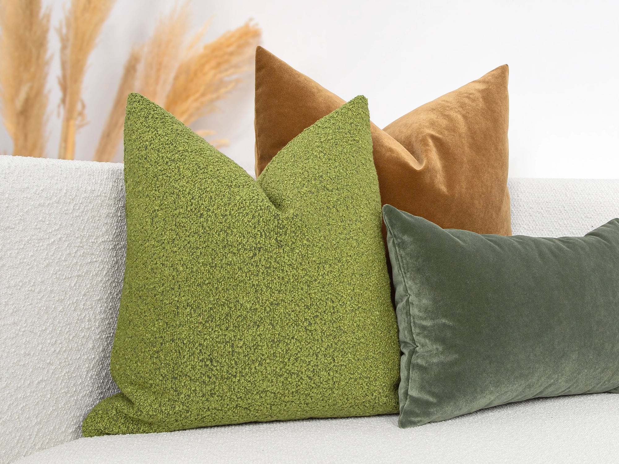 Avocado Green Textured Pillow Cover