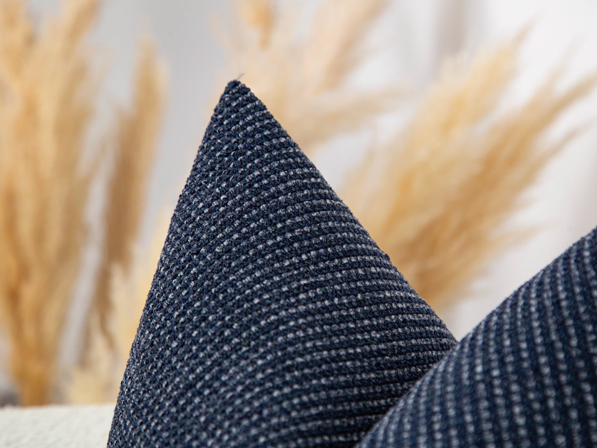 Navy Blue Textured Boho Pillow Cover