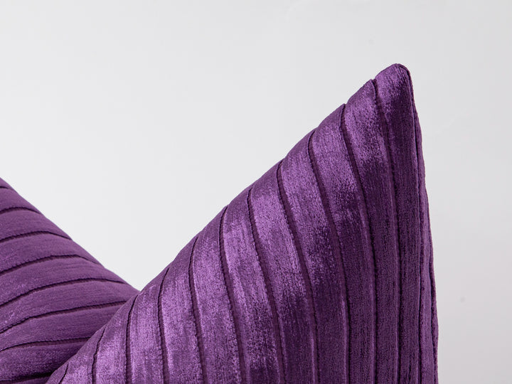 Purple Lustrous Velvet Corduroy Pillow Cover