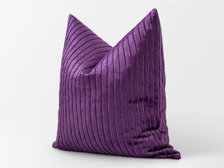 Violet Lustrous Velvet Corduroy Pillow Cover