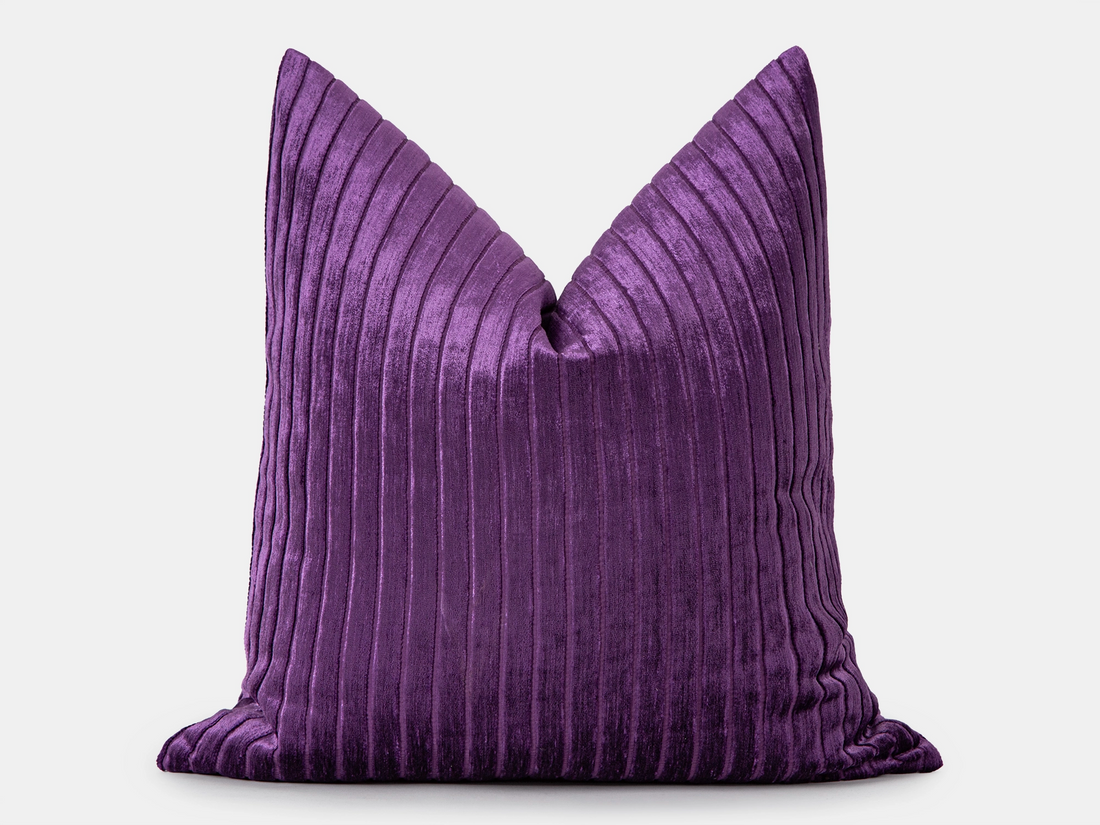 Violet Lustrous Velvet Corduroy Pillow Cover