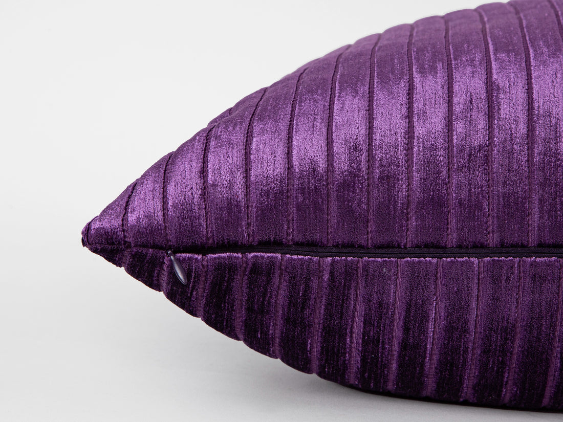 Violet Lustrous Velvet Corduroy Pillow Cover