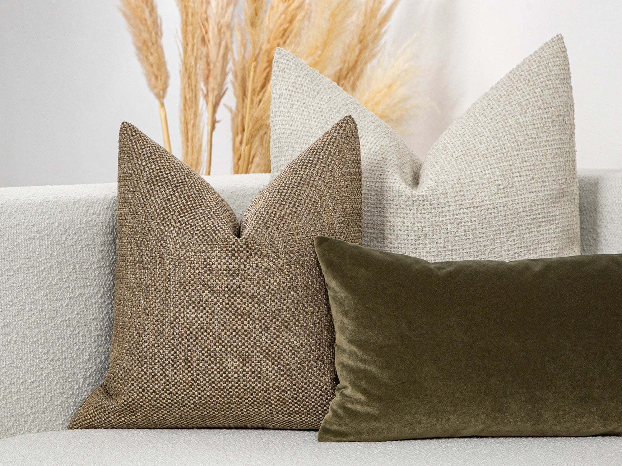 Warm Beige Woven Pillow Cover