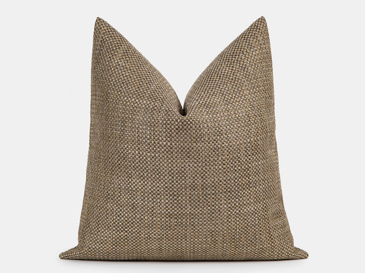 Warm Beige Woven Pillow Cover