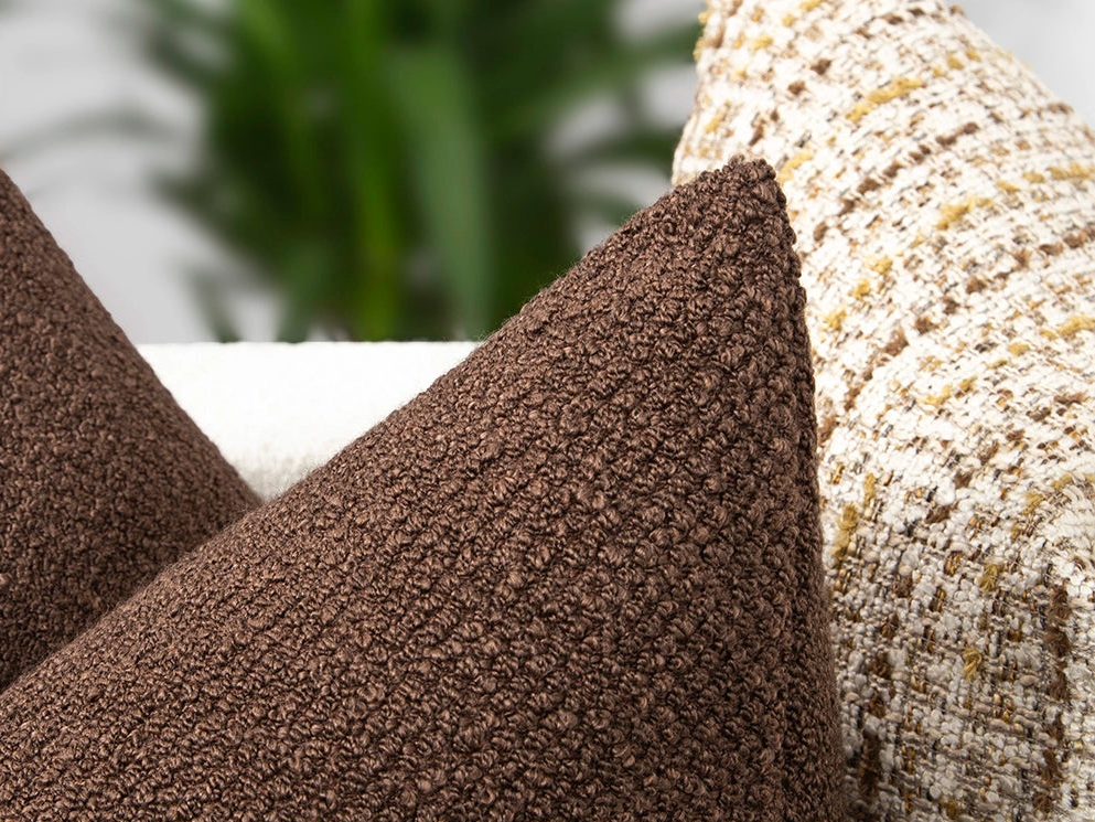 Dark Cognac Textured Pillow Cover