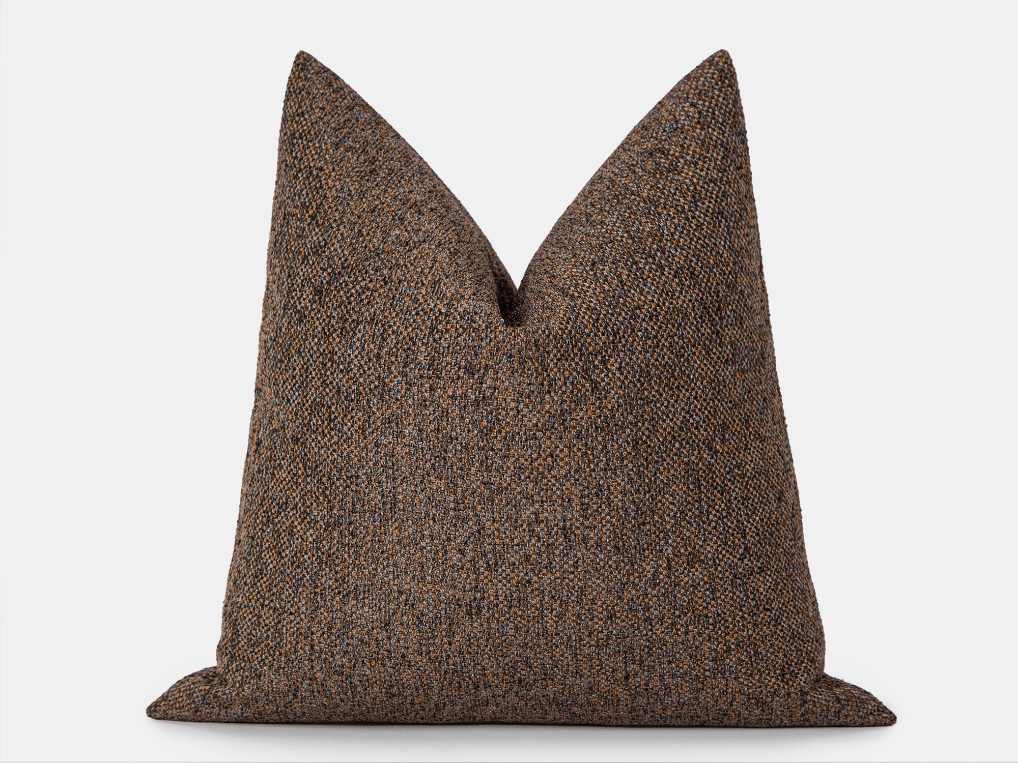 Warm Brown Woven Pillow Cover