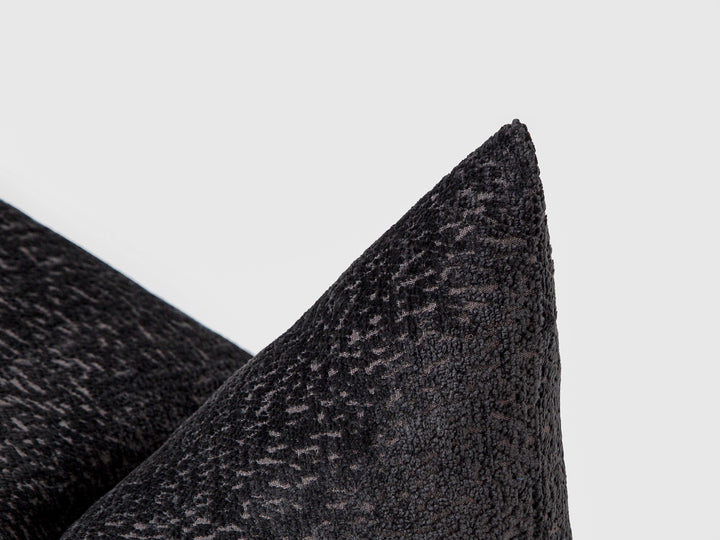 Warm Charcoal Textured Pillow Cover