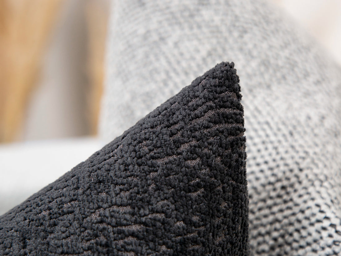 Warm Charcoal Textured Pillow Cover