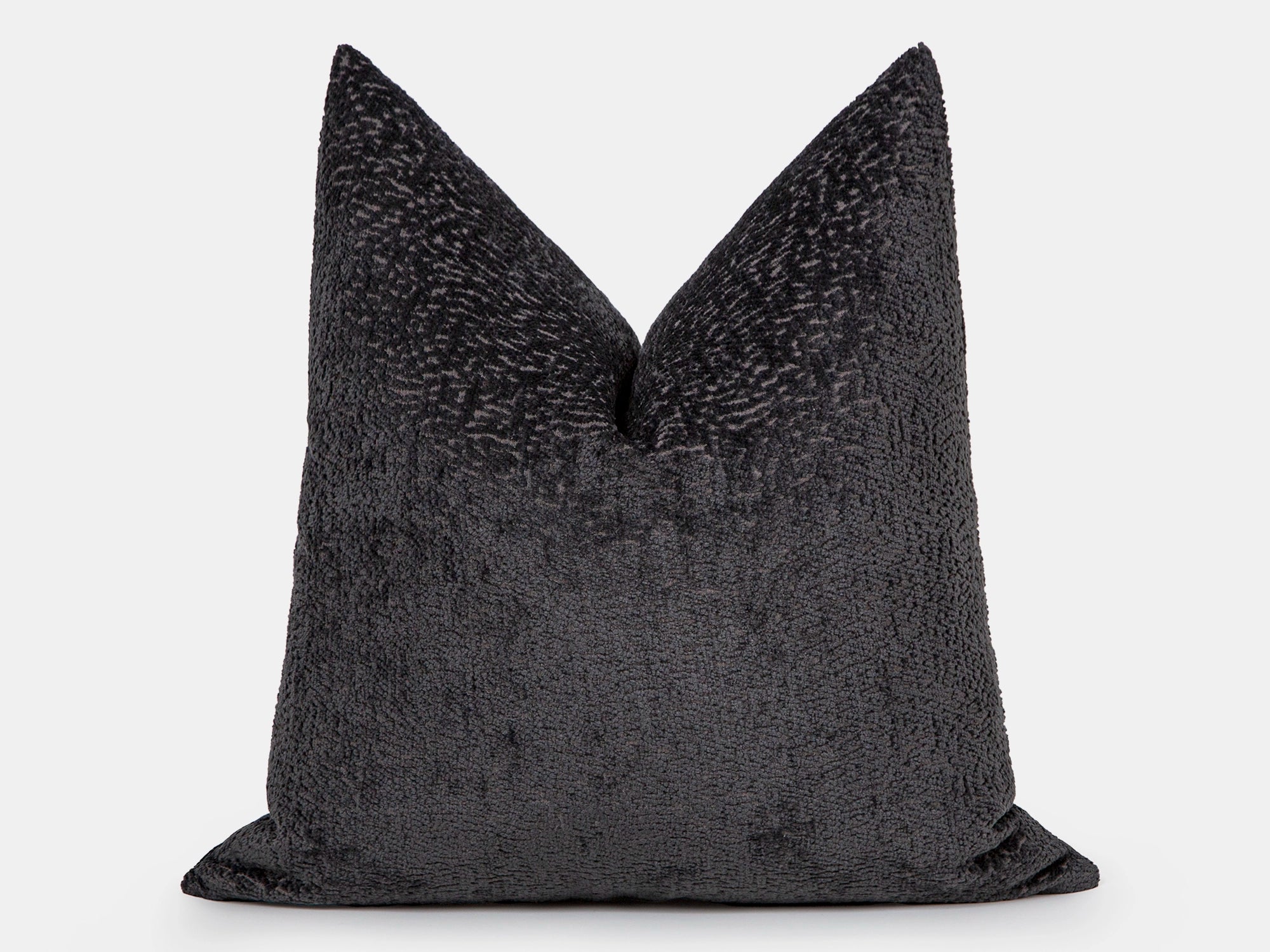 Warm Charcoal Textured Pillow Cover