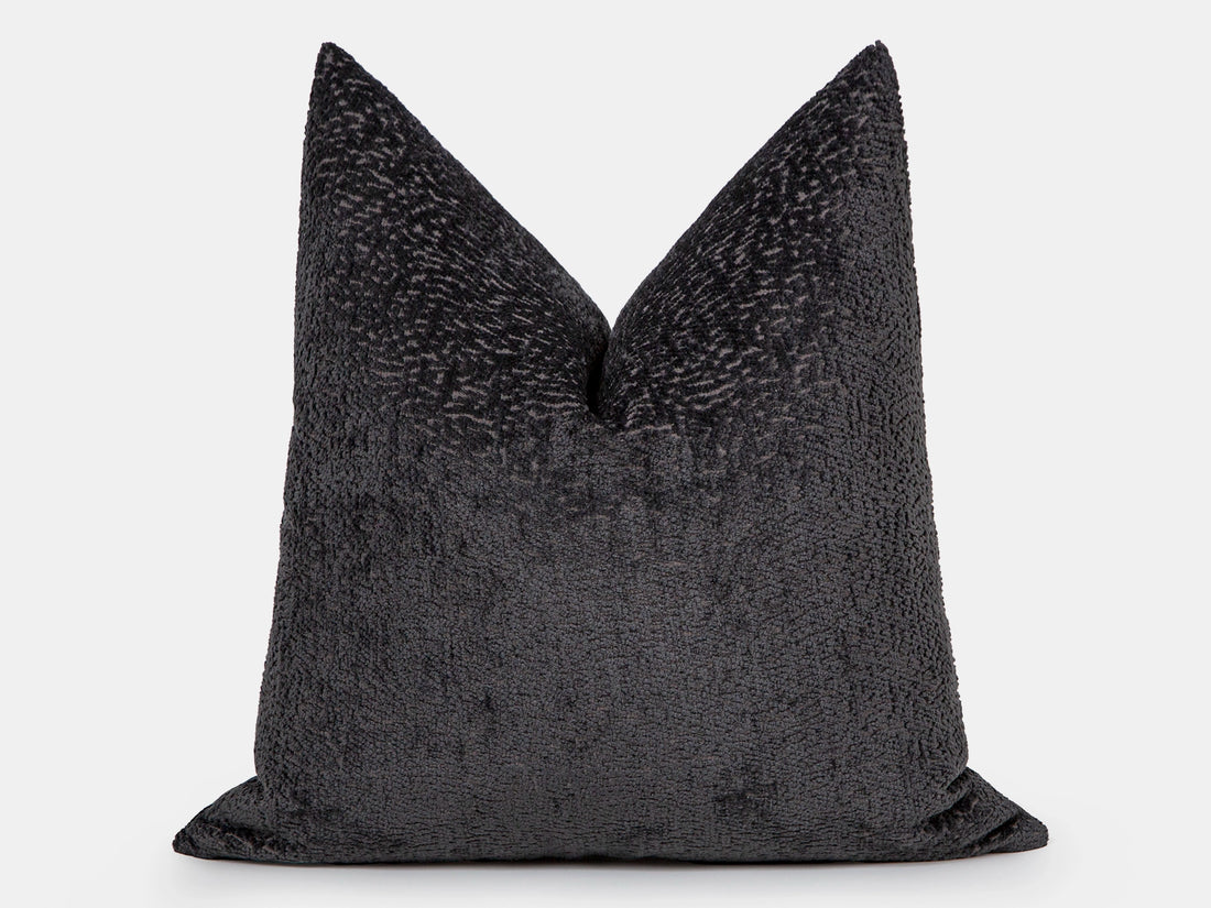 Warm Charcoal Textured Pillow Cover