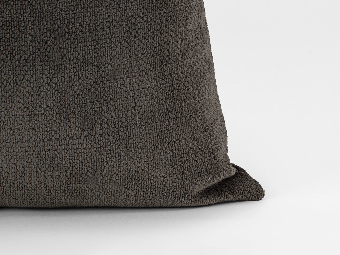 Warm Charcoal Textured Pillow Cover