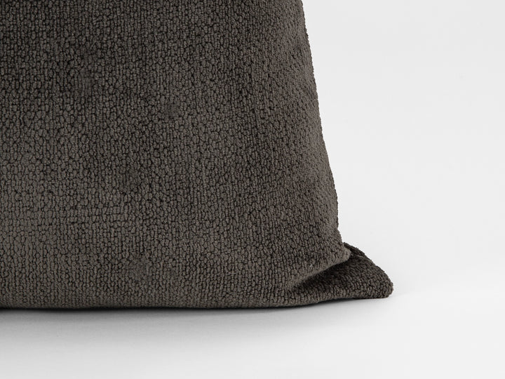 Warm Charcoal Textured Pillow Cover