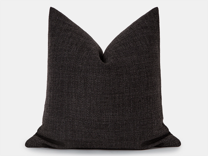 Warm Charcoal Linen Pillow Cover