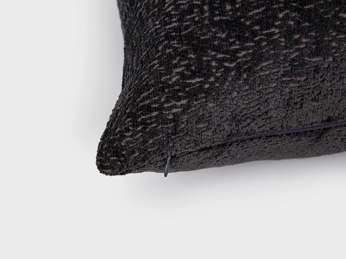 Warm Charcoal Textured Pillow Cover
