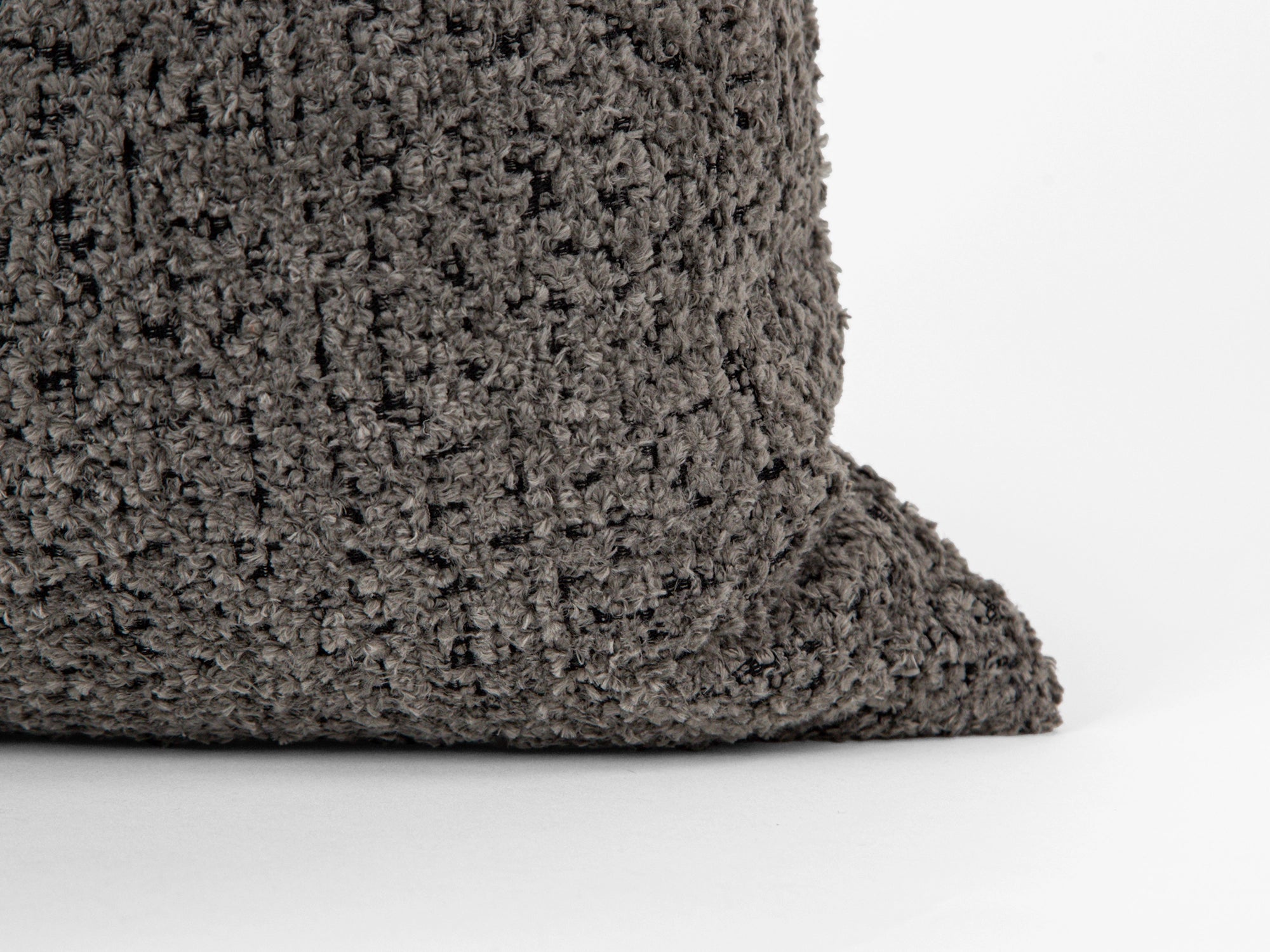 Warm Charcoal Plush Pillow Cover - Teddy