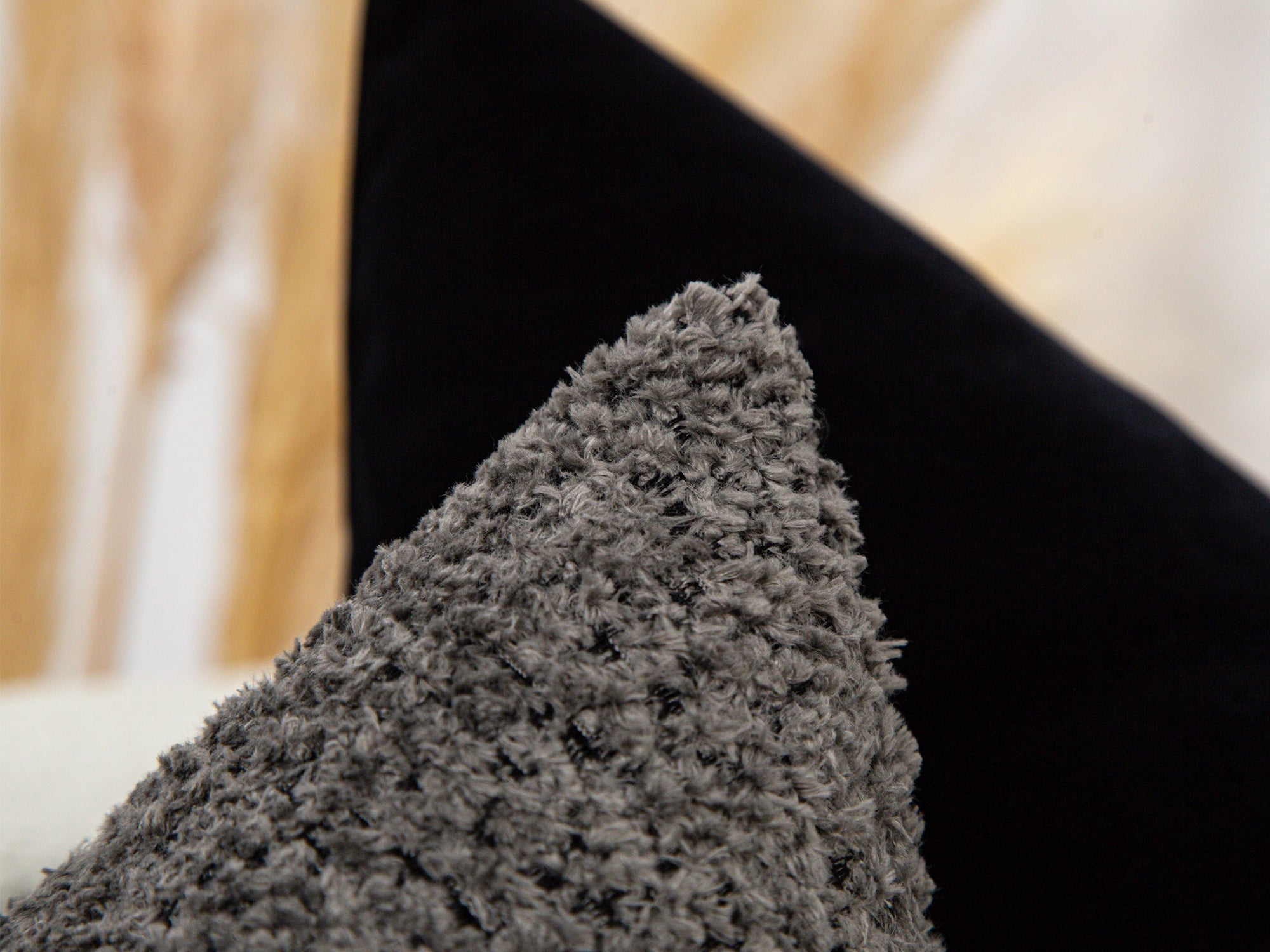 Warm Charcoal Plush Pillow Cover - Teddy