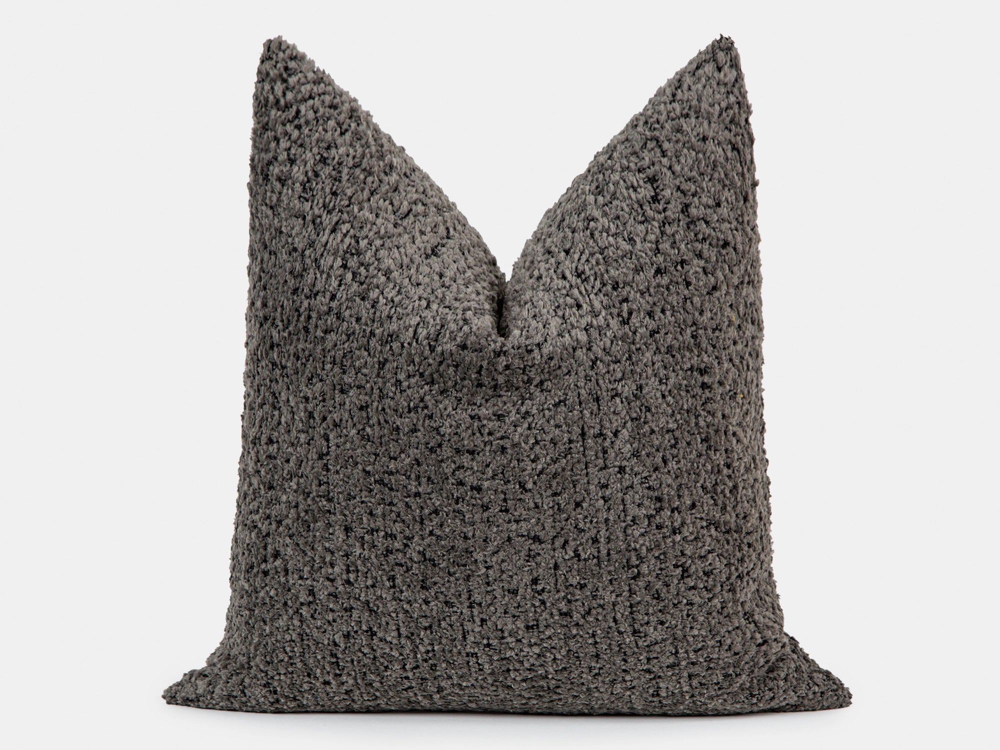 Warm Charcoal Plush Pillow Cover - Teddy