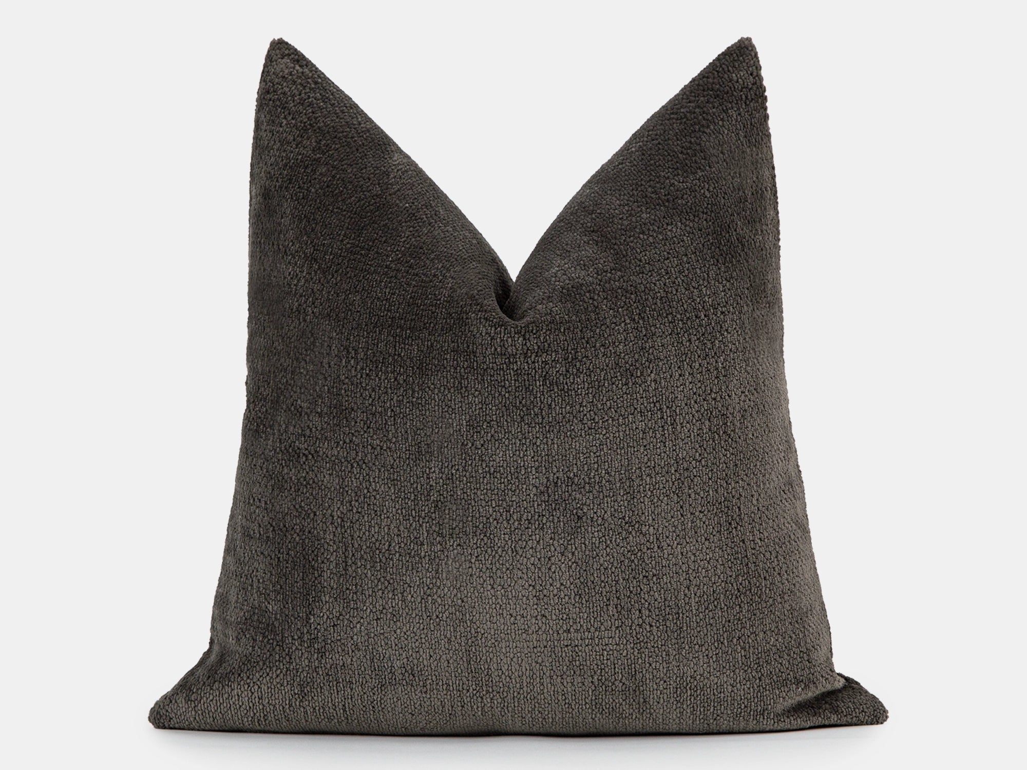 Warm Charcoal Textured Pillow Cover