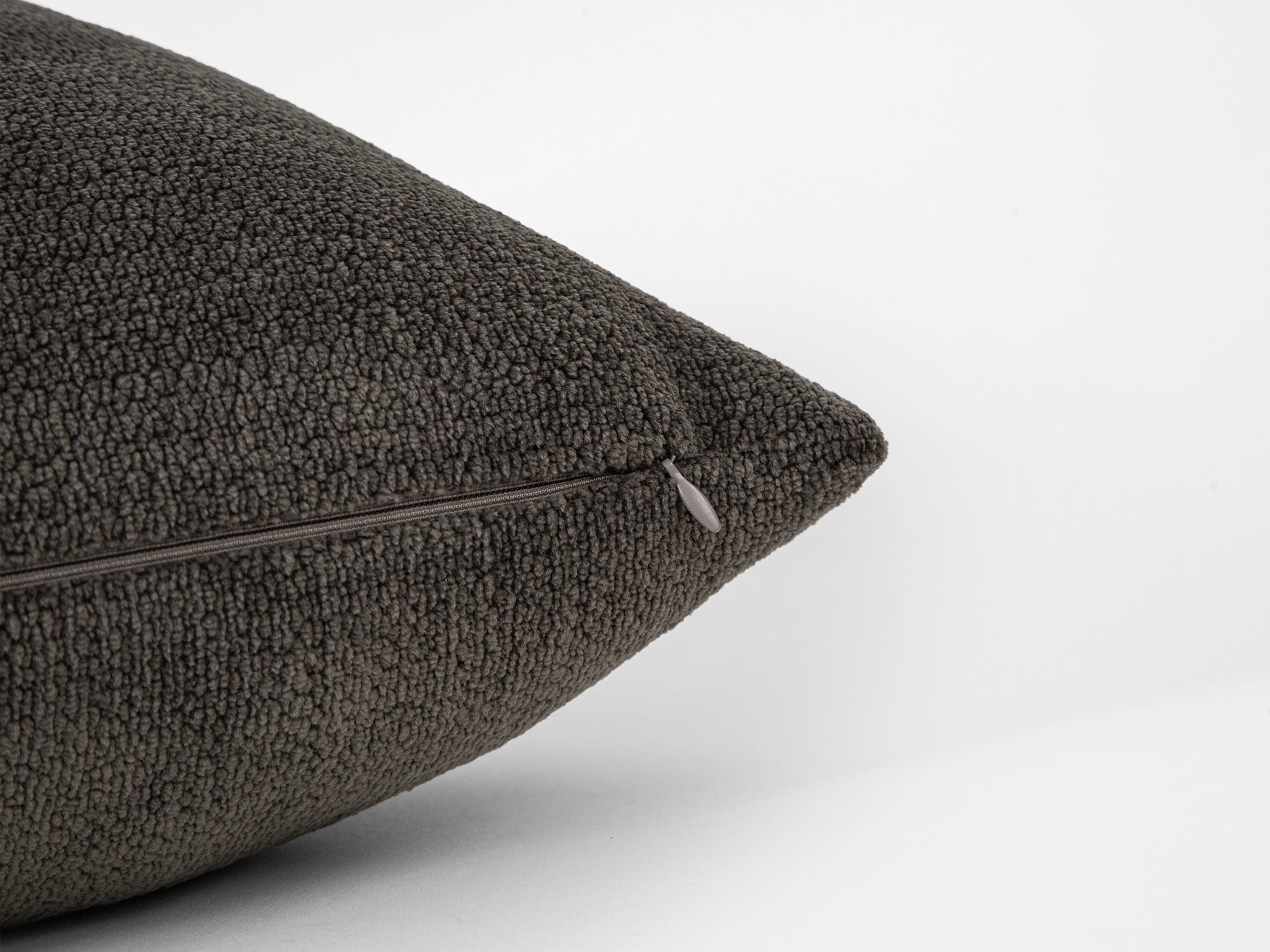 Warm Charcoal Textured Pillow Cover