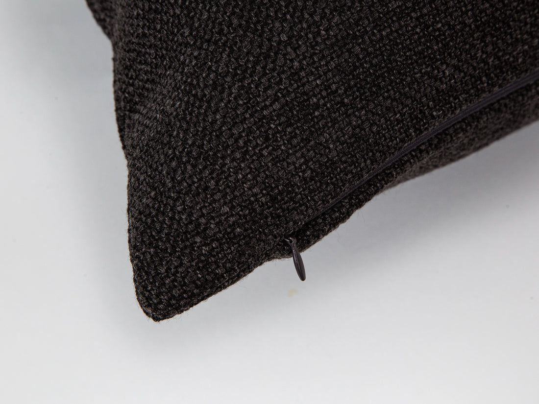 Warm Charcoal Linen Pillow Cover