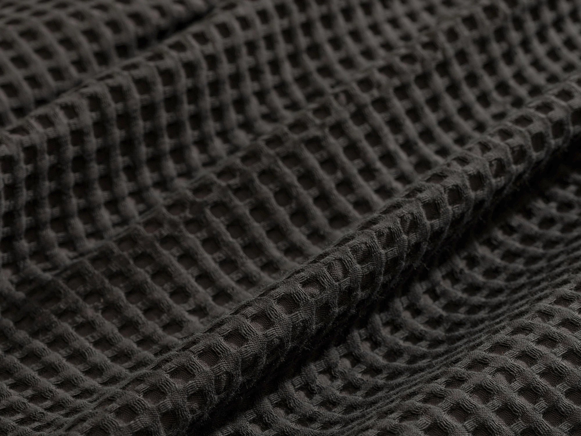 Warm Charcoal Waffle Sofa Throw