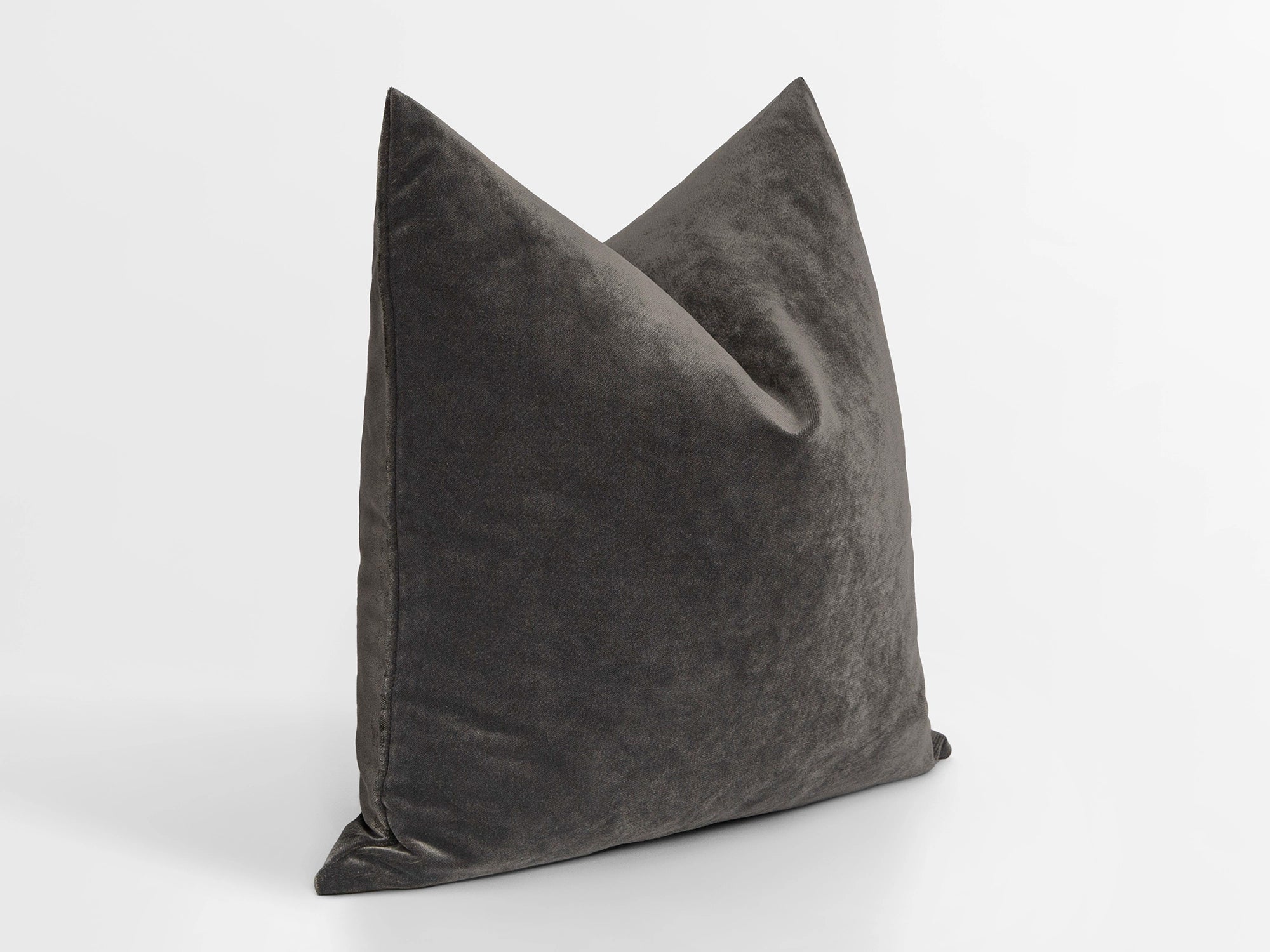 Warm Charcoal Velvet Pillow Cover
