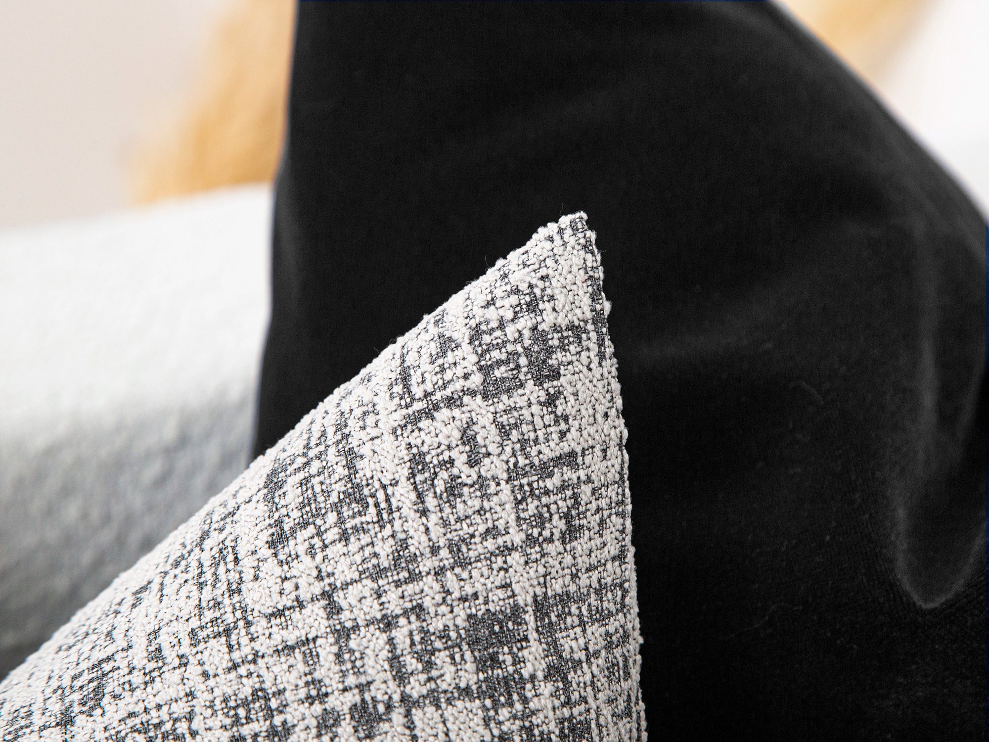 Warm Gray Brushed Woven Pillow Cover