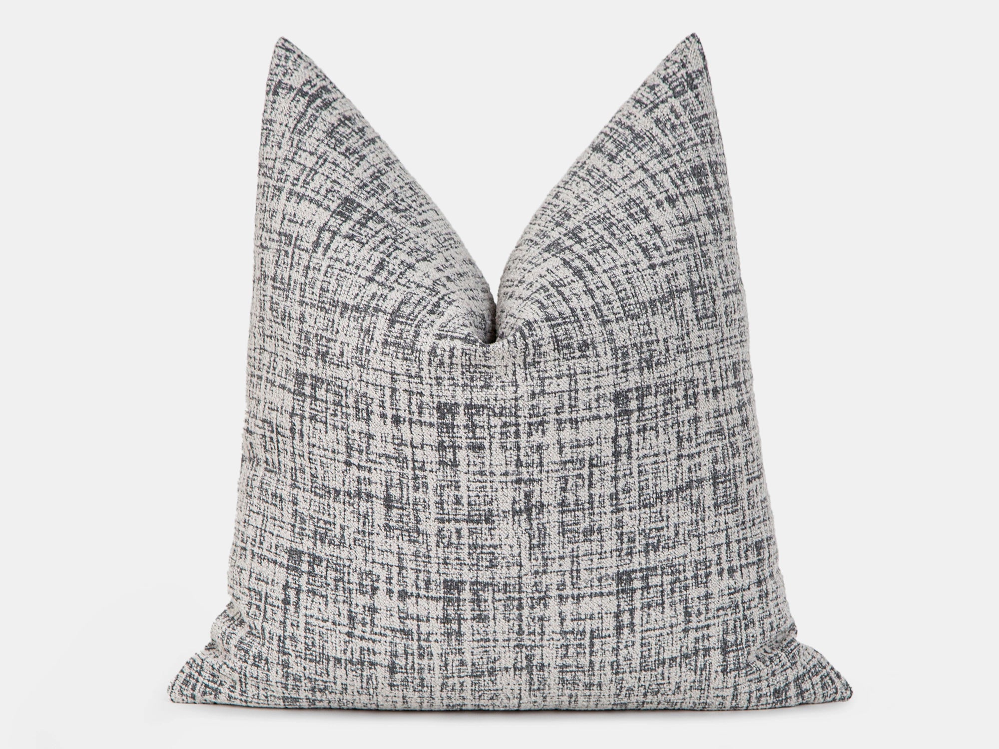 Warm Gray Brushed Woven Pillow Cover