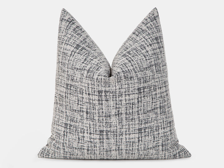 Warm Gray Brushed Woven Pillow Cover