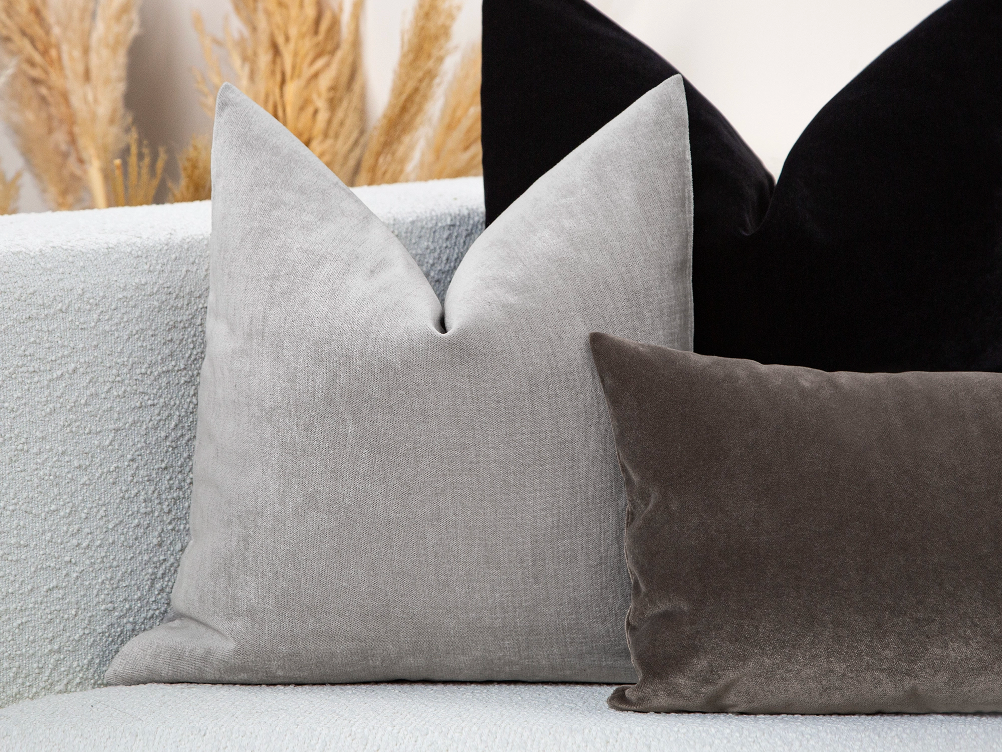 Warm Silver Woven Pillow Cover - Lustre